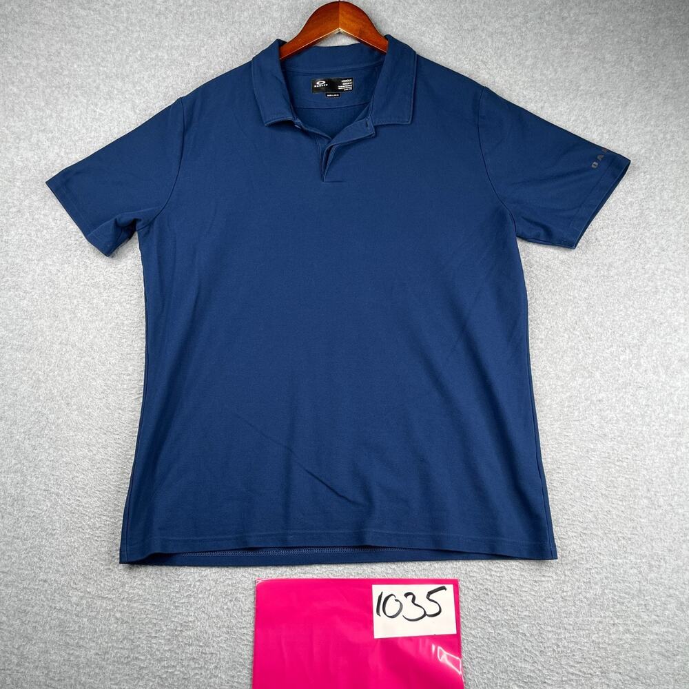 Oakley Hydrolix Polo Shirt Mens XL Navy Blue Casual Lightweight Logo